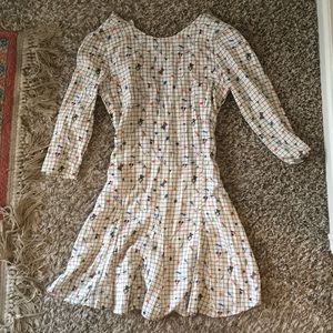 3/4 sleeve checkered dress